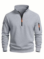 Men's Sweatshirt 2025 Autumn and Winter New Casual Sports Casual Long Sleeved High Neck Half Zipper Windproof Top