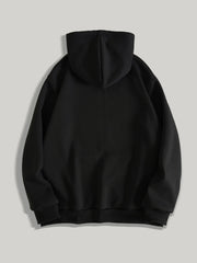 Unisex Gothic Dark Print Zip-Up Hoodie Trendy Streetwear Casual Everyday Fashion Unisex Style Holiday Gift
