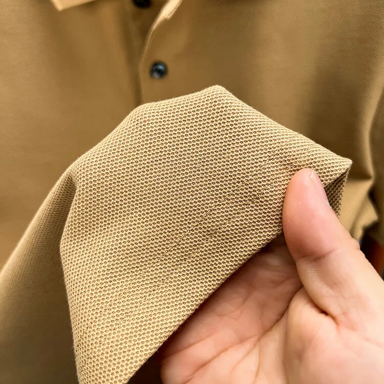 Classic Men Short Sleeve Polo Shirt 100% Mercerized Cotton Breathable Summer Golf Business Casual Athletic Tops
