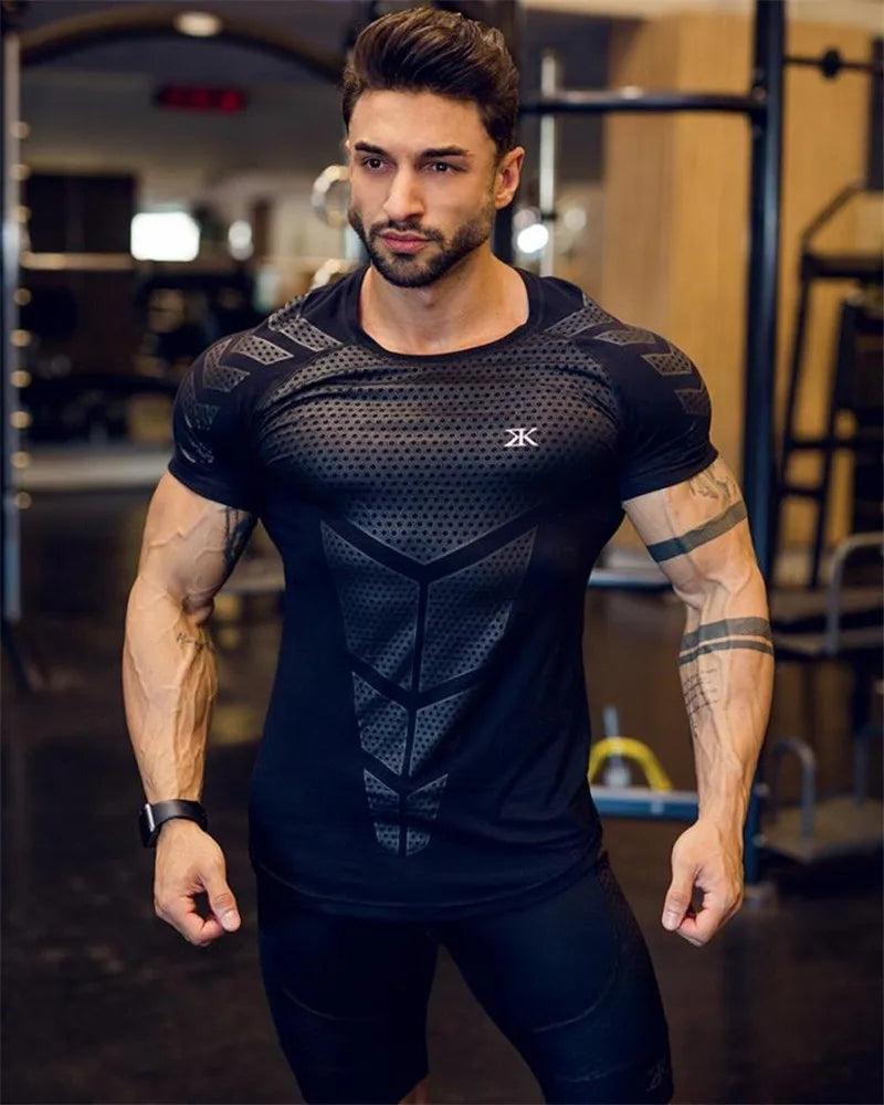 2023 New gym shirt Men Compression T-shirt men Shirts Skinny Tee Shirt Male Gyms Running T-shirt Fitness Sports men's t-shirts
