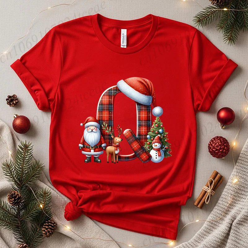 Festive Alphabet Holiday Casual Tee