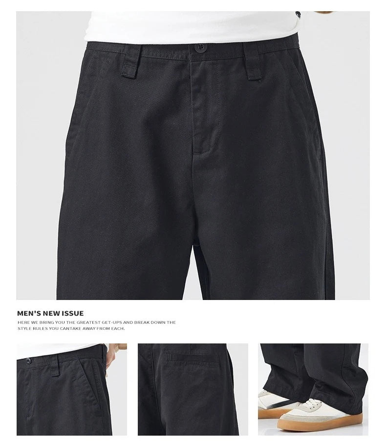 Retro Cotton Straight Casual Pants