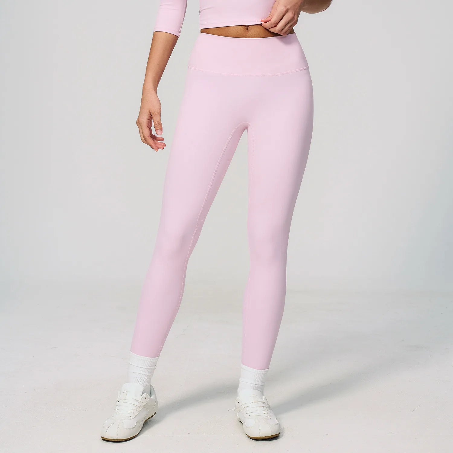 Fitness Leggings High Rise Hip Lift Brushed Soft Material For Ladies Outdoor Elastic Slim Fit Outer Wear Sports Tight Pants