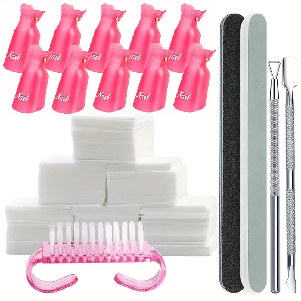 LULAA 10Pcs/16Pcs Plastic Nail Art Soak Off Cap Clip UV Gel Polish Remover Wrap Tool for Fingernail Removal Soak Off Clips