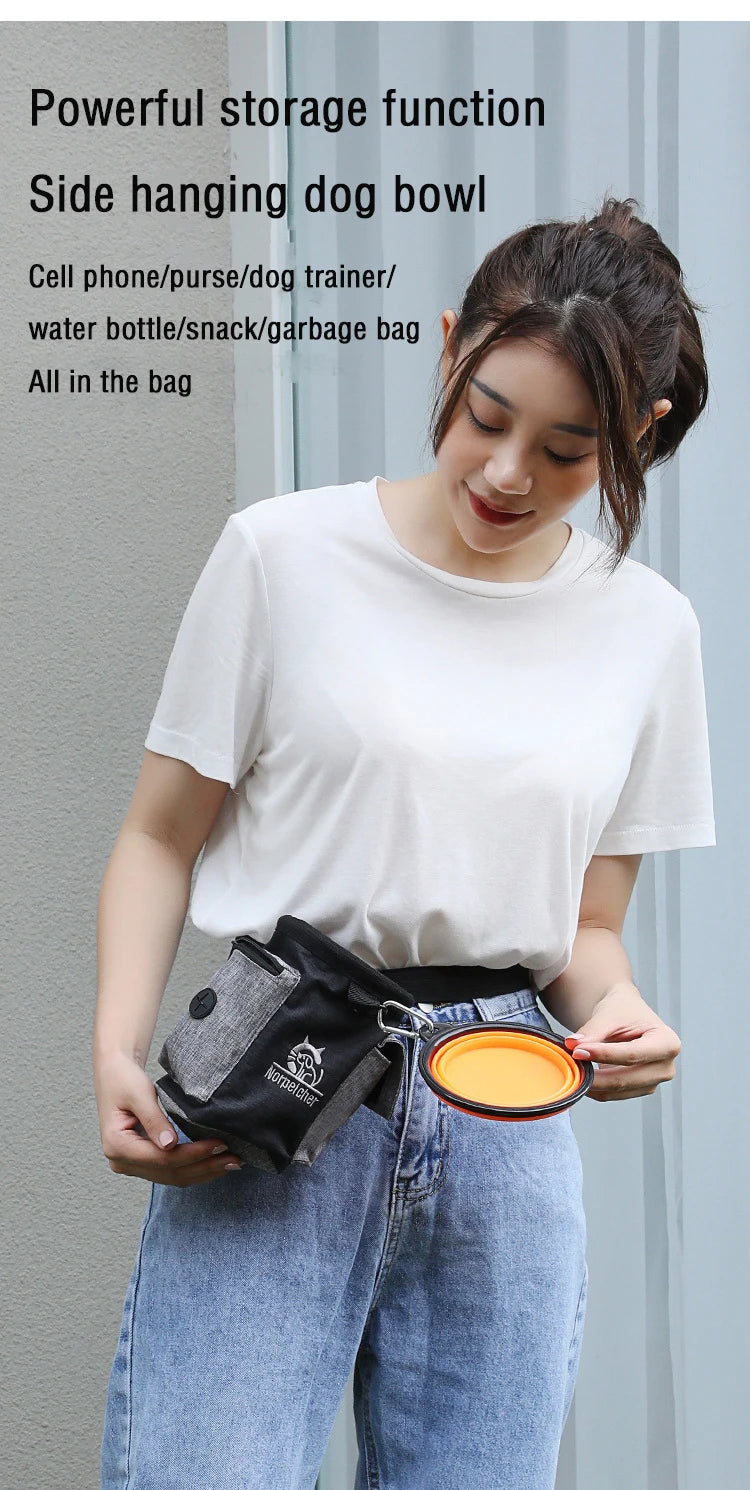 Dog Outdoor Training Bag Dog Fanny Pack Therapy Bag Multi-Functional Pet Bag Pet Treats Bag Train Snack Reward Waist Bag Pet Bag