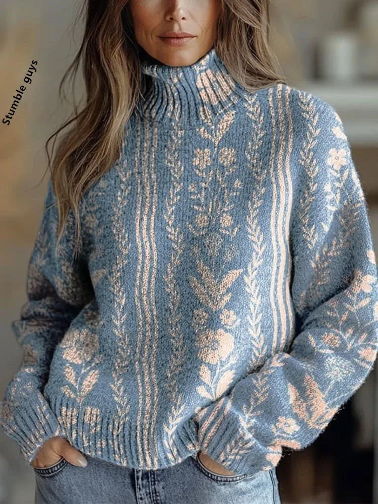 Festive Printed Winter Knit Sweater