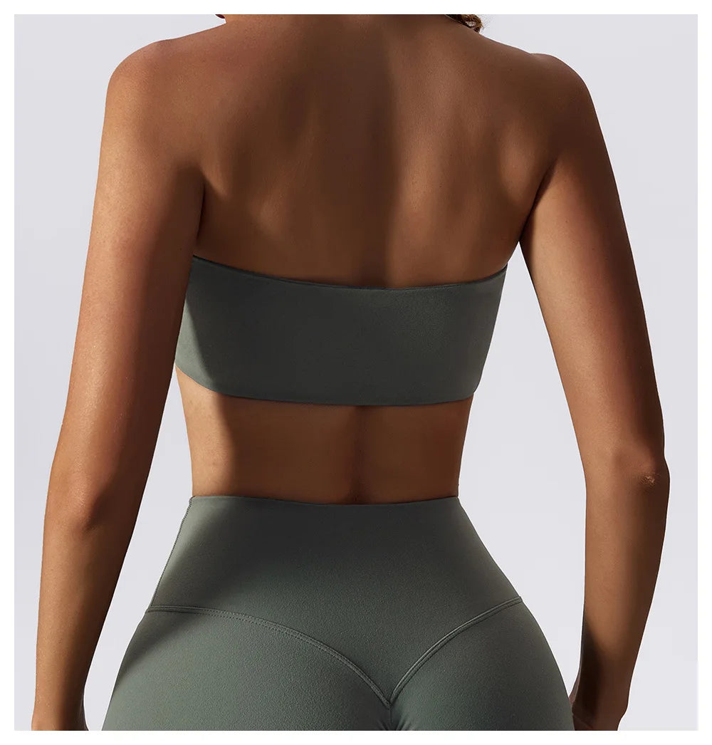 Sports Bra Sport Top Woman Gym Underwear Strapless Bustier Breathable Elastic Workout Tops Fitness Training Brassiere Yoga Bras