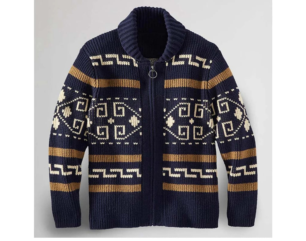 Winter Men's Cardigan Sweaters Fashion Male Knitted Sweater Thermal Warm Coats Casual Man Cashmer Lapel Knitted Jackets Clothing
