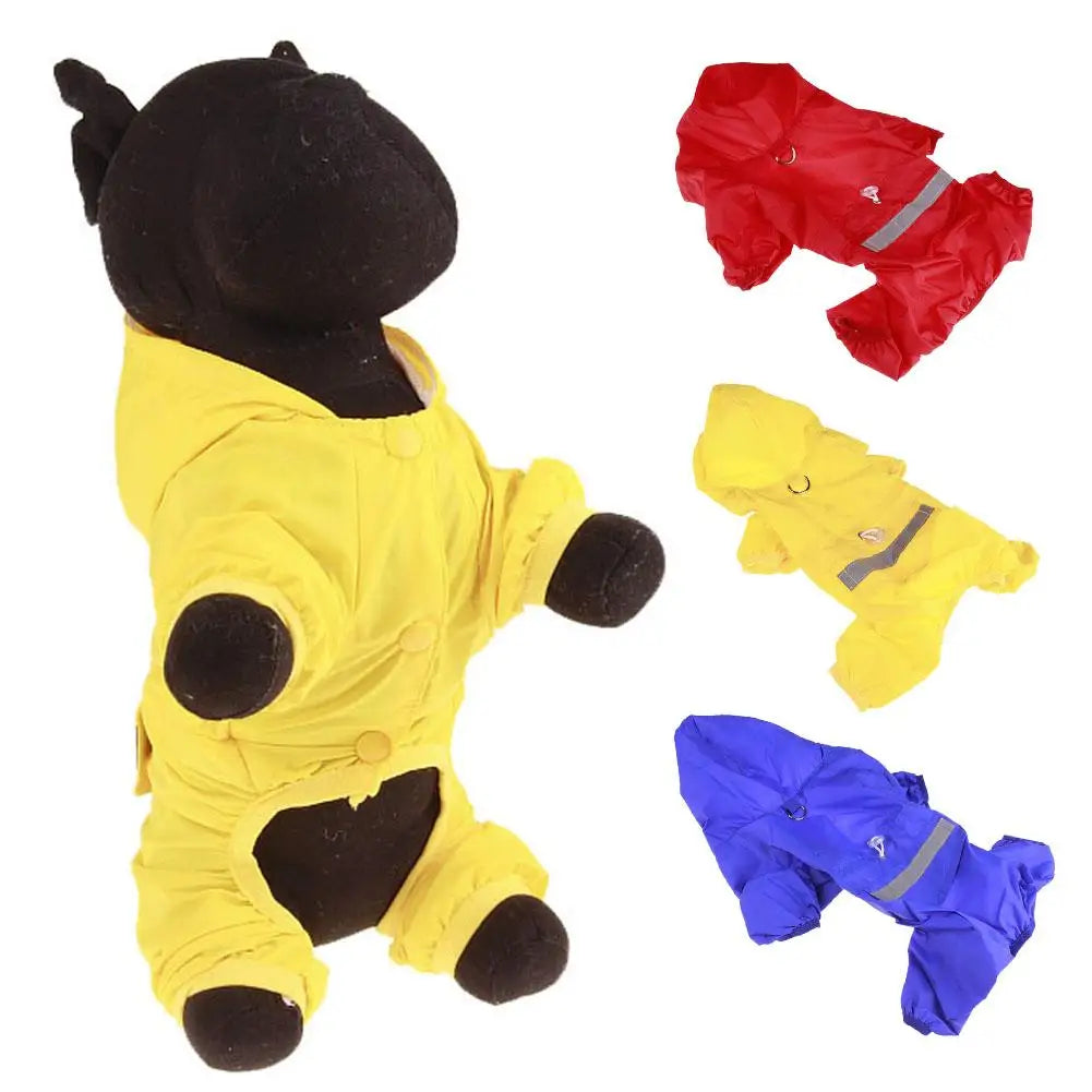 Pet Dog Raincoat Waterproof Puppy Cat Rain Coat Jacket Hooded Outdoor Rainwear Jumpsuit Clothes Small Medium Dogs Apparel
