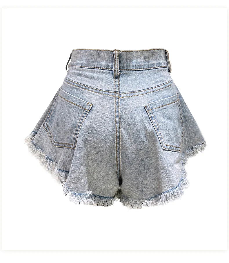 Women Denim Shorts Jeans Summer Beach Clothing Feminino Wide Leg Loose Short Femme Pantalones Cortos Ropa Mujer Fashion Clothes