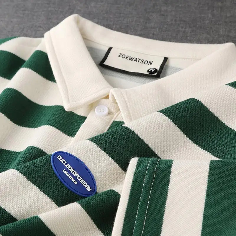 Striped Preppy Summer Polo Shirt