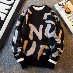 Graphic Knit Crew Pullover Sweater