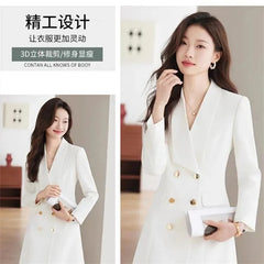 Belted A-Line Formal Suit Dress