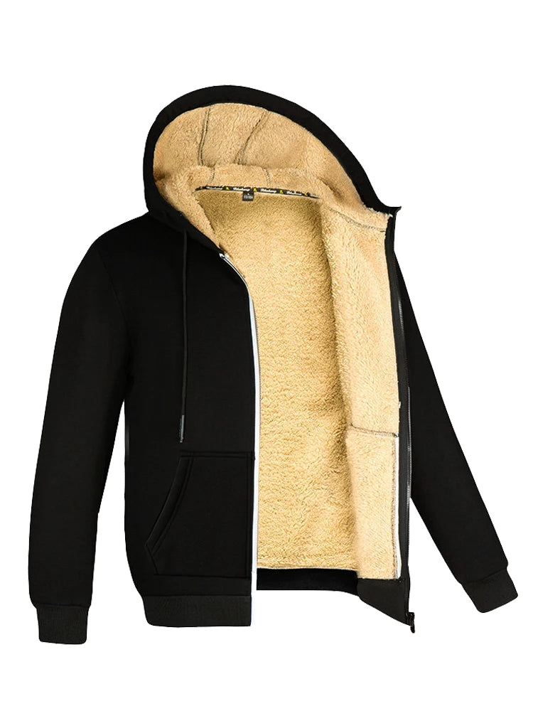 Winter Fleece Hooded Zip Jacket