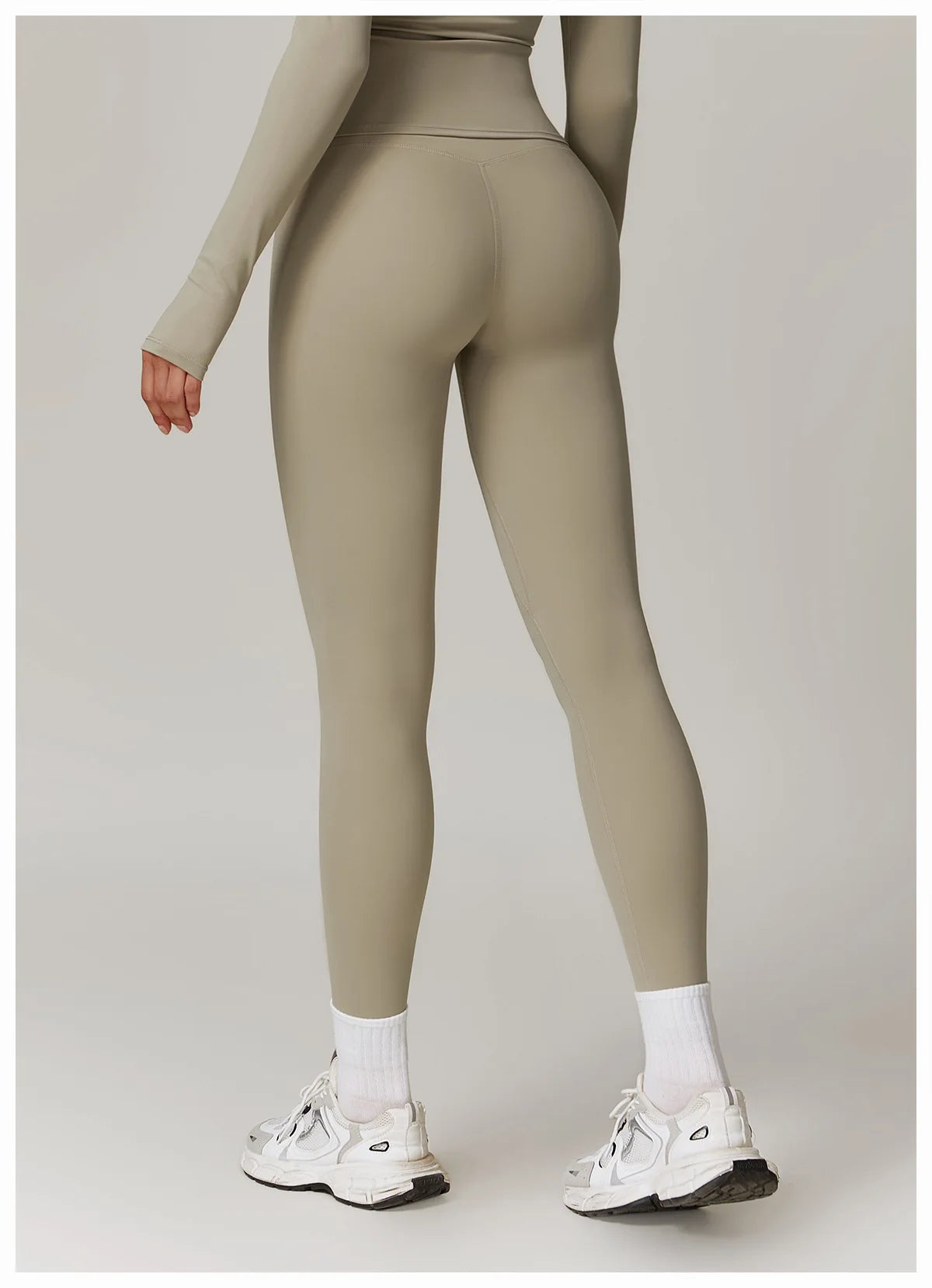 Fitness Leggings High Rise Hip Lift Brushed Soft Material For Ladies Outdoor Elastic Slim Fit Outer Wear Sports Tight Pants