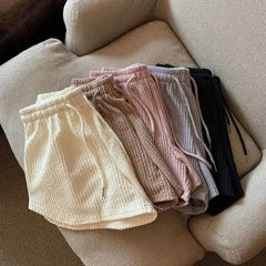 High Waist Drawstring Sweat Shorts
