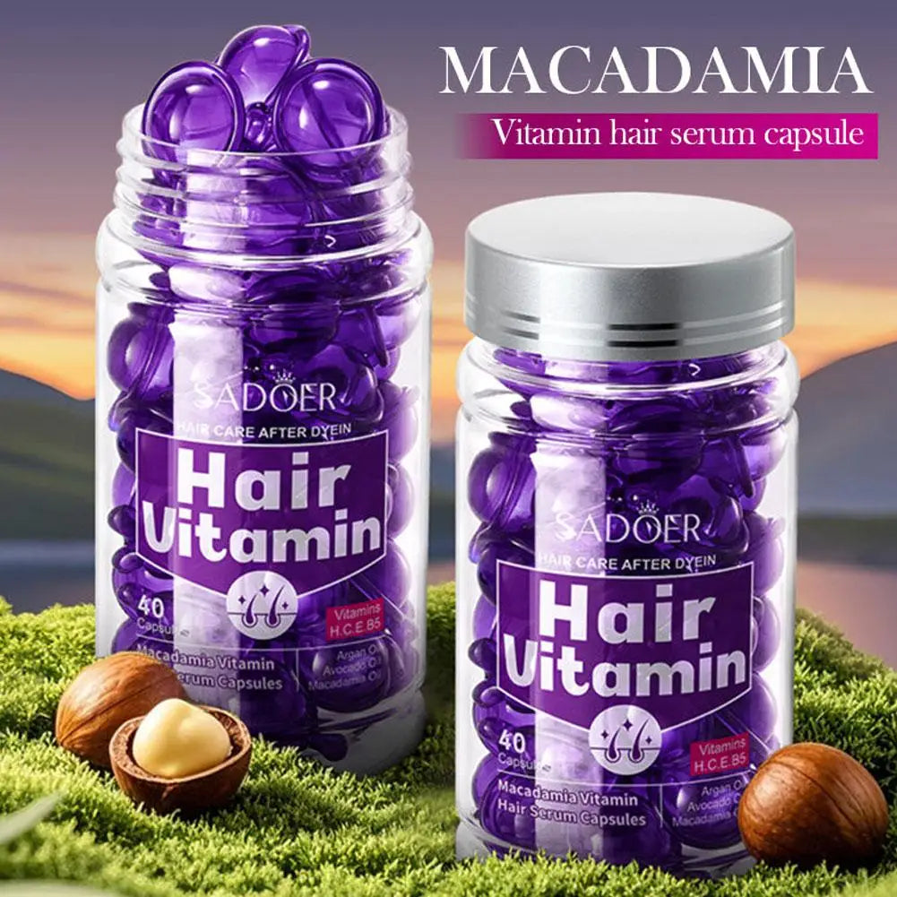 Hair Care Essence Capsules Bee-Infused For Women & Men Hair Care Oil Smooth Repair Damaged Hair Treatment Serum,Vitamin A,E,H,B5