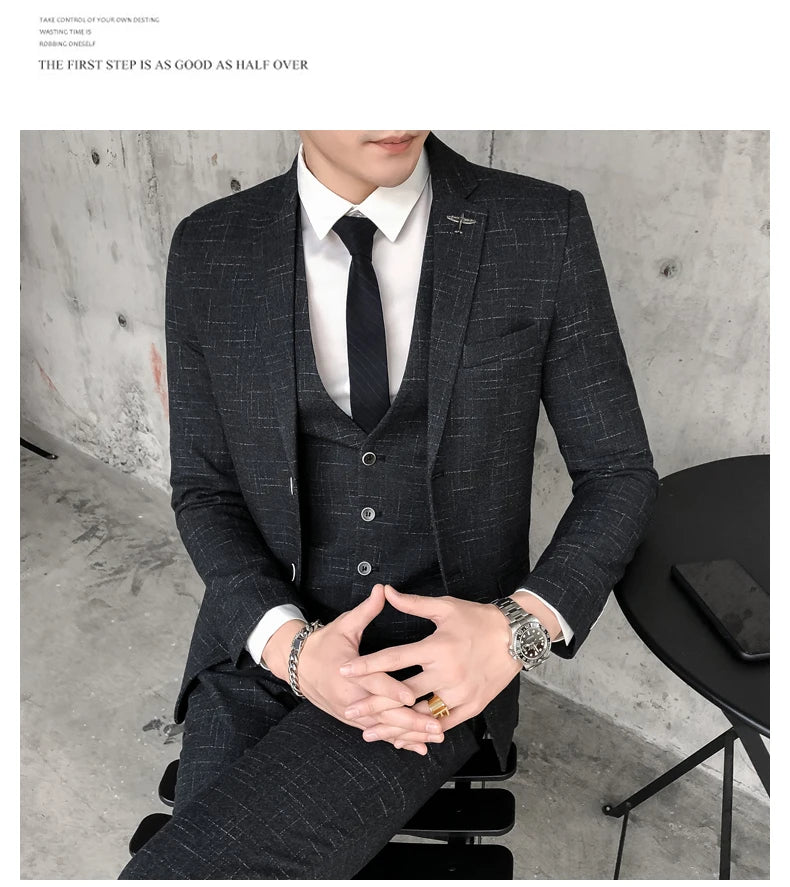 Refined Slim Wedding Suit Set