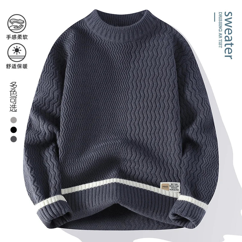Men Casual Comfortable Warm Sweaters men round neck  Solid knitwear Men's High-Quality Fashion Trend Sweater 2025 Autumn/Winter