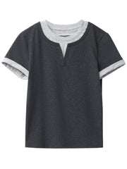 Color Contrast Patchwork Sport Tee