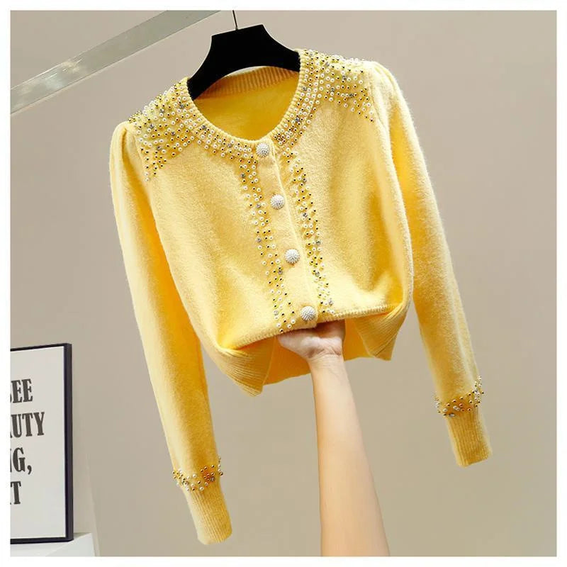 Slim O-Neck Knit Cardigan Sweater