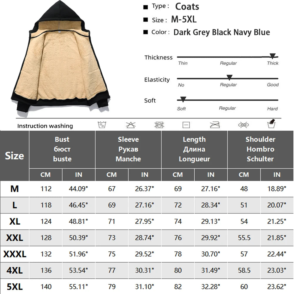 Winter Fleece Hooded Zip Jacket