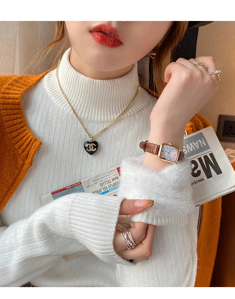 Thermal Turtleneck Fleece Knit Pullover