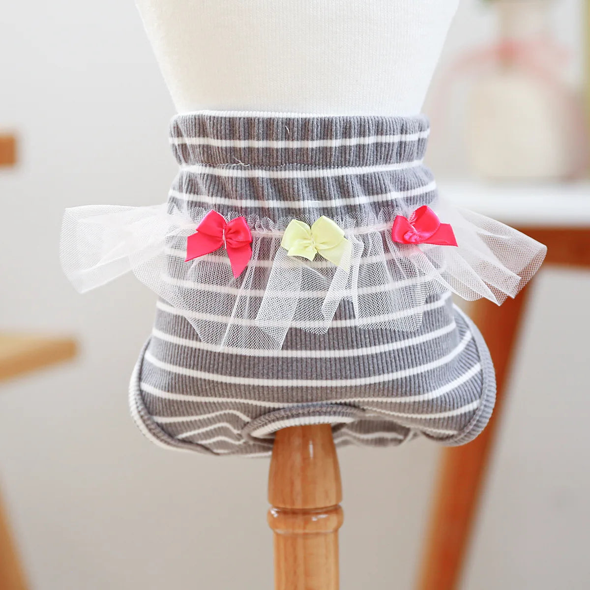 Striped Cotton Puppy Panties Set