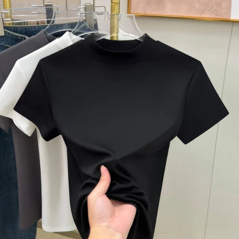 Elegant Half High Neck Tee