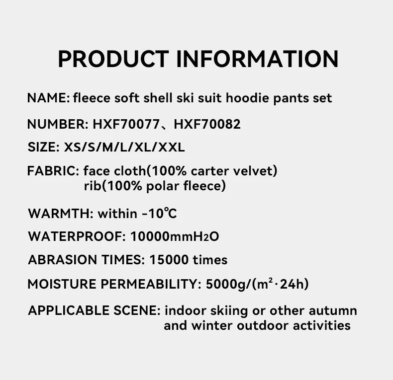 Waterproof Ski Jacket Pants Set