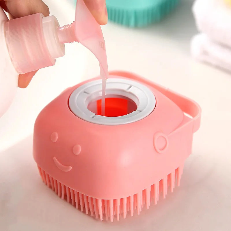 Soap Dispenser Silicone Massage Brush