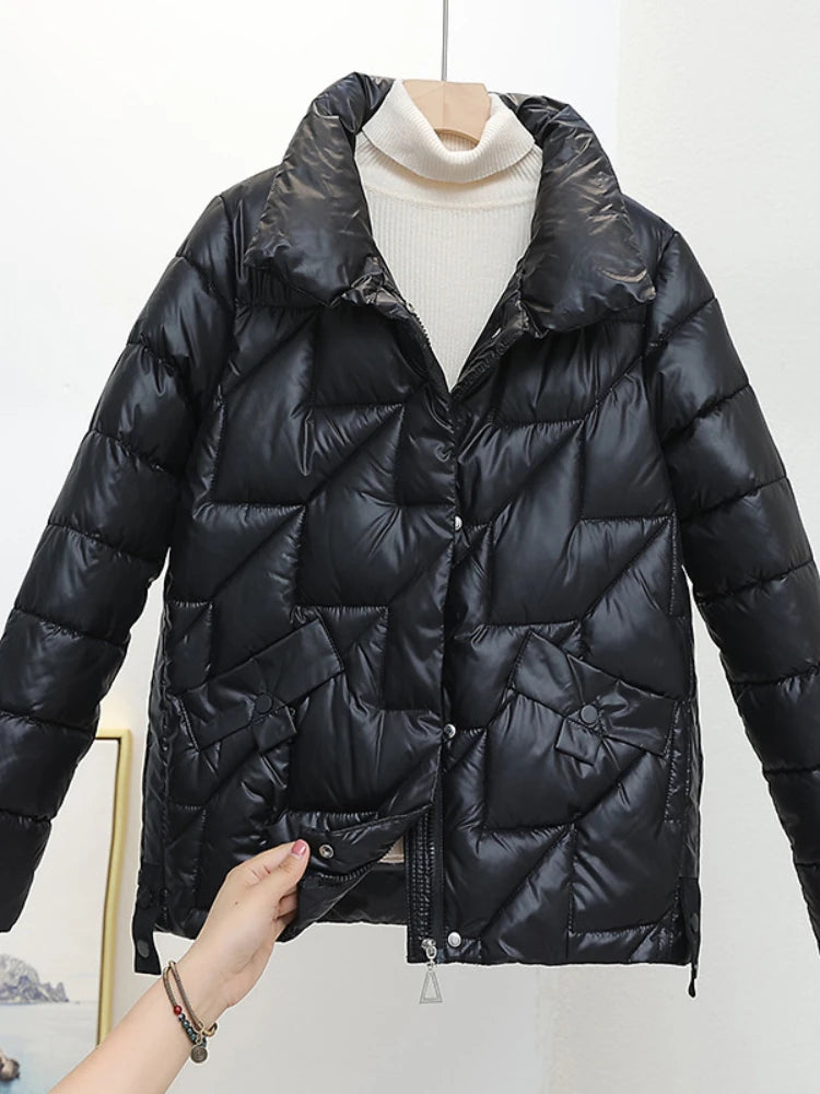Glossy Winter Cotton Padded Parka