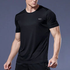 Men's Running T-Shirt Quick Dry Gym Sport Shirt Tops Short Sleeve Training Exercise Workout Shirts Summer Tops Tee Men Rashguard