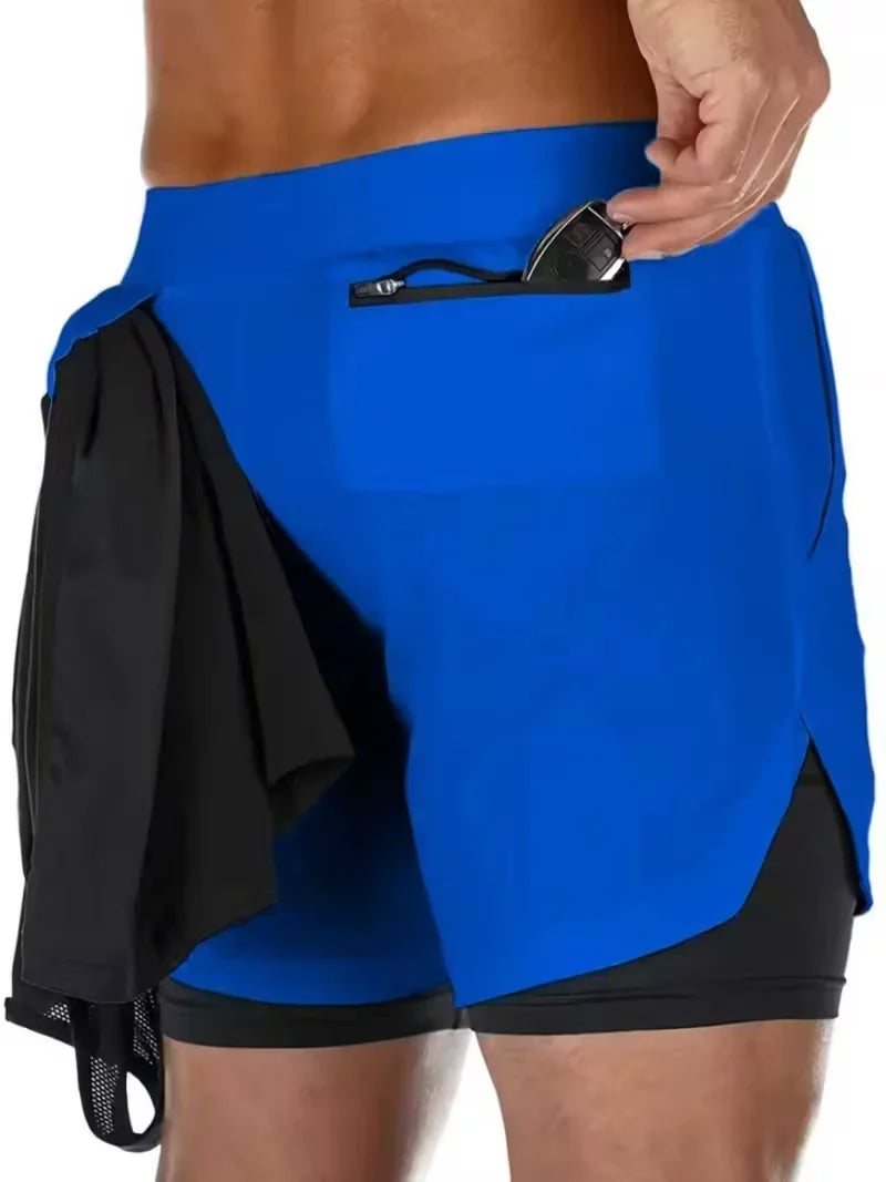 2026 Summer Sports Shorts 2-in-1 Gym Running Shorts Slow Running Casual Sportswear Fitness Double Layer Shorts
