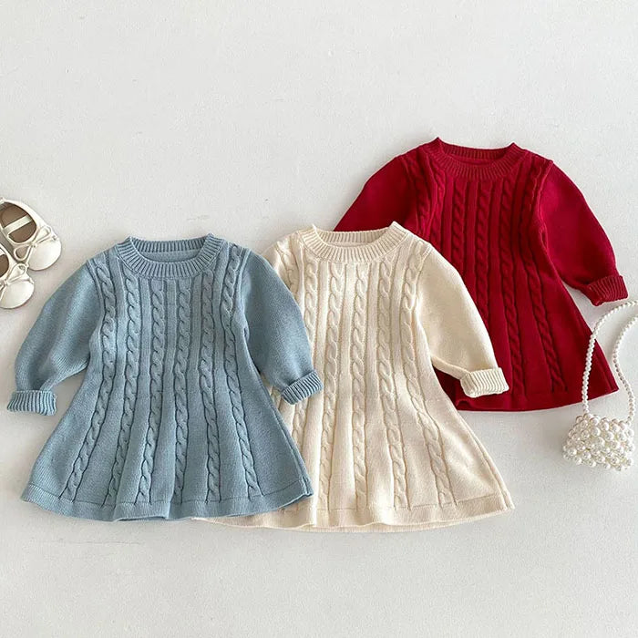 Knitted Princess Party Girls Dress