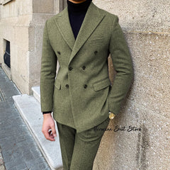 Modern Double Breasted Business Suit