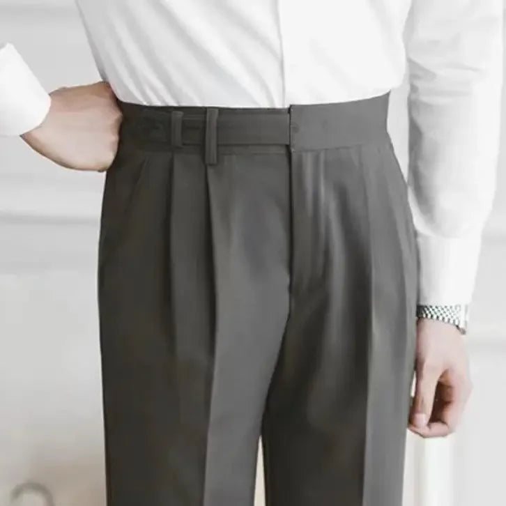 Classic Pleated Business Suit Trousers