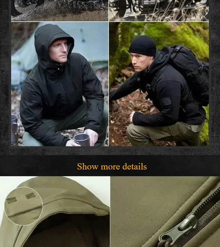 Winter Autumn Fleece Thermal Waterproof Suit Men Jacket Tactical Outdoor Fishing Hiking Camping Tracksuits Coat