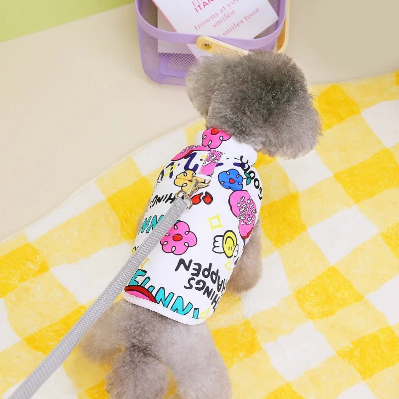 Windproof Graffiti Print Dog Vest