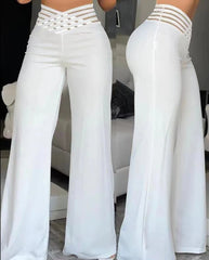 Elegant High Waist Flare Pants