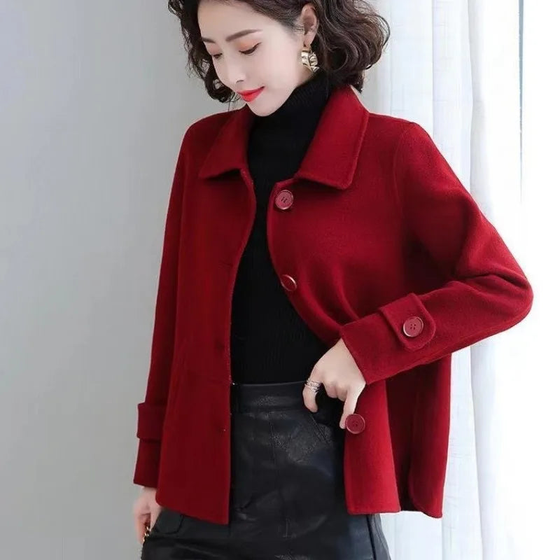 Short Woolen Casual Autumn Coat