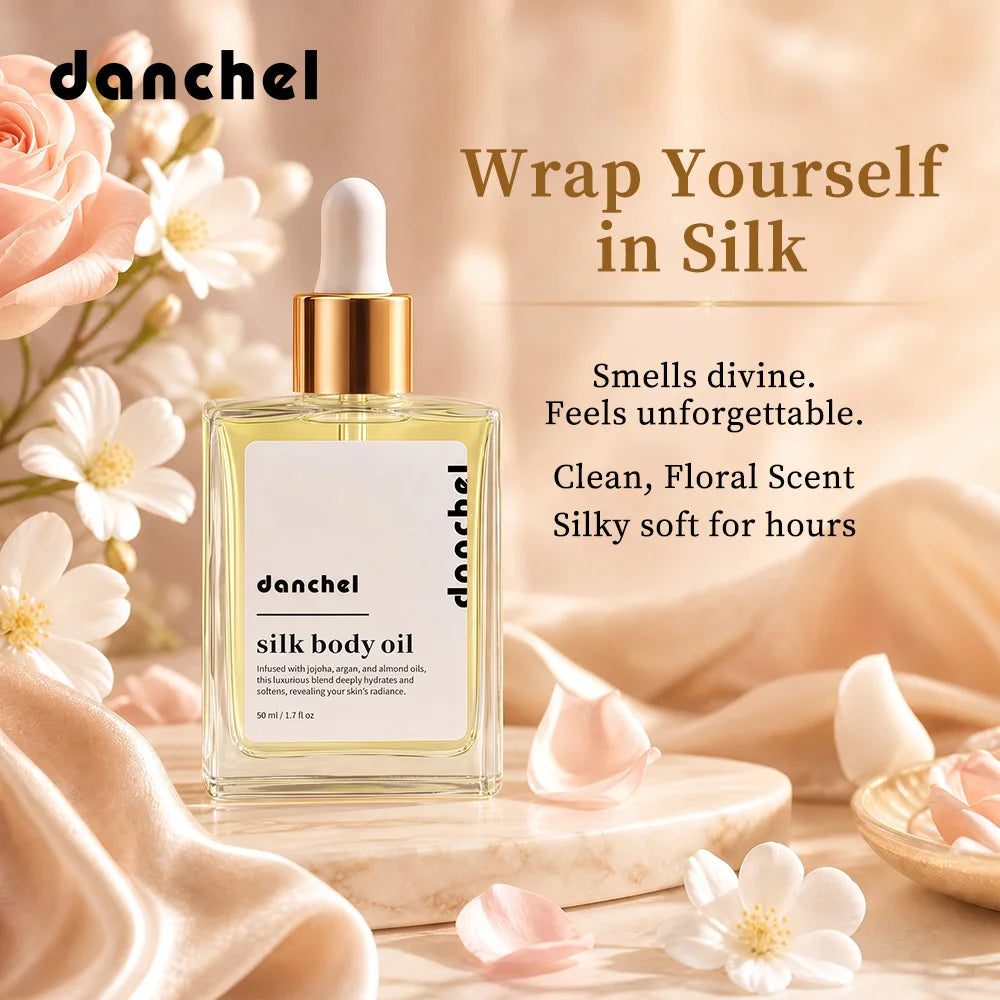 Silk Body Oil Face Body Versatile Care Fast Absorbing Deep Hydration Silky Smooth Brighten Even Tone Firm Skin Silk Body Oil