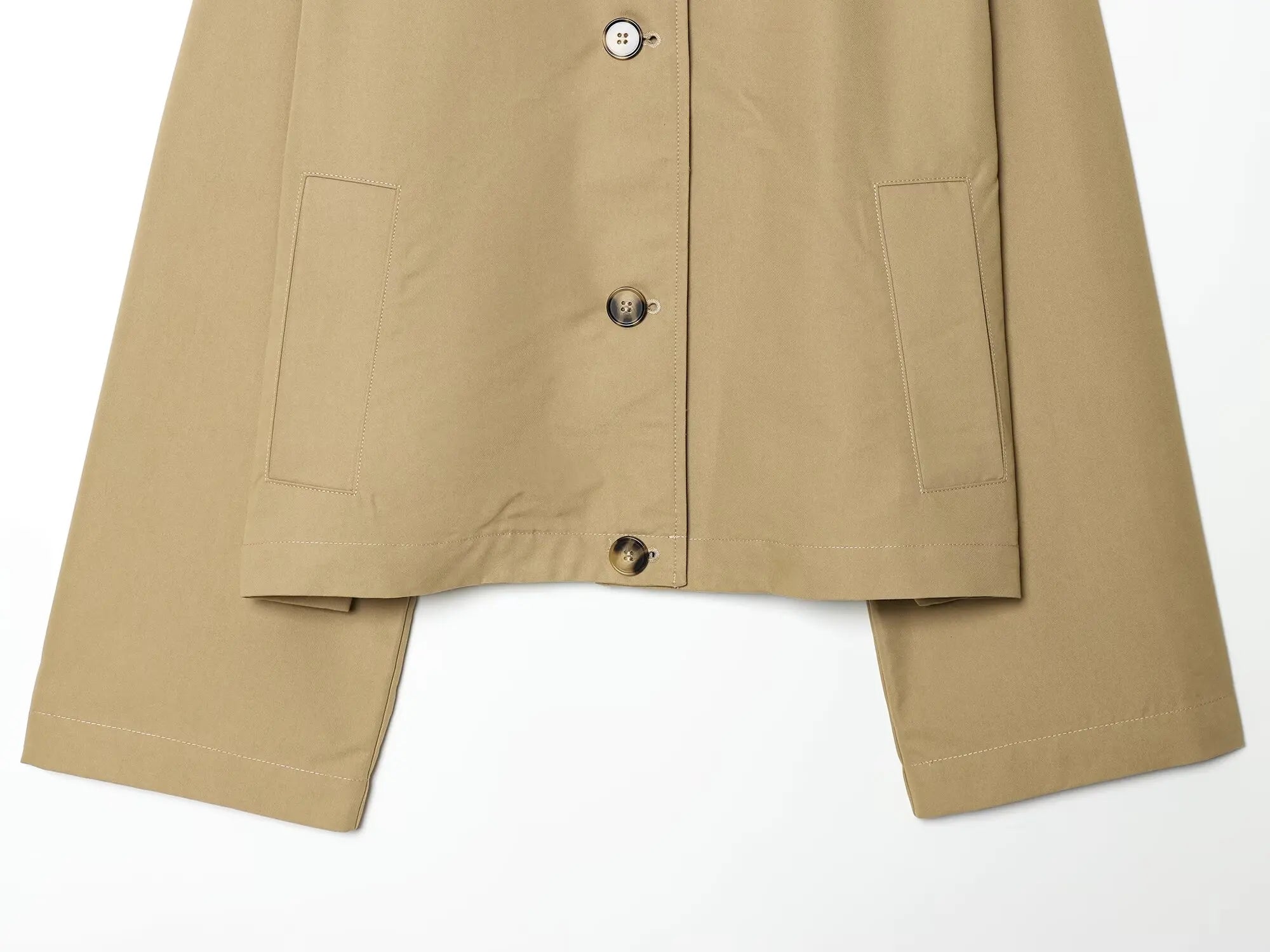 Women's Short Trench Coat with Contrast Collar New Spring Turn Down Collar Long Sleeve Button Women Coats Chic Female Jackets