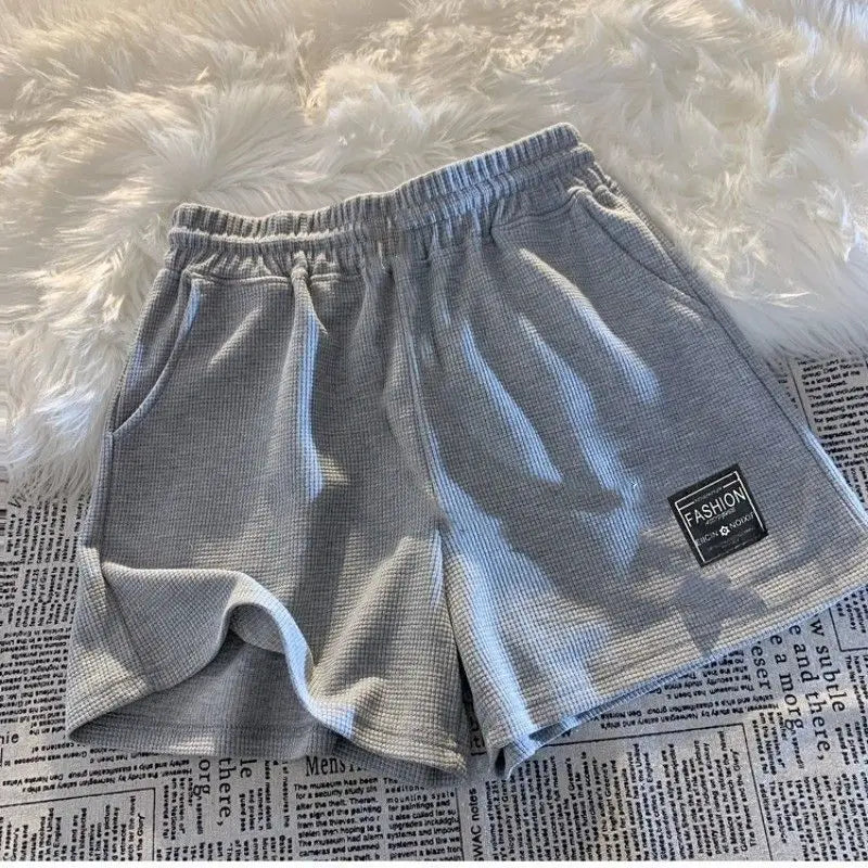 2025 Summer New Women Waffle Comfortable Leisure Sports Shorts Loose Outdoor Cycling Camping Hiking Mountaineering Shorts