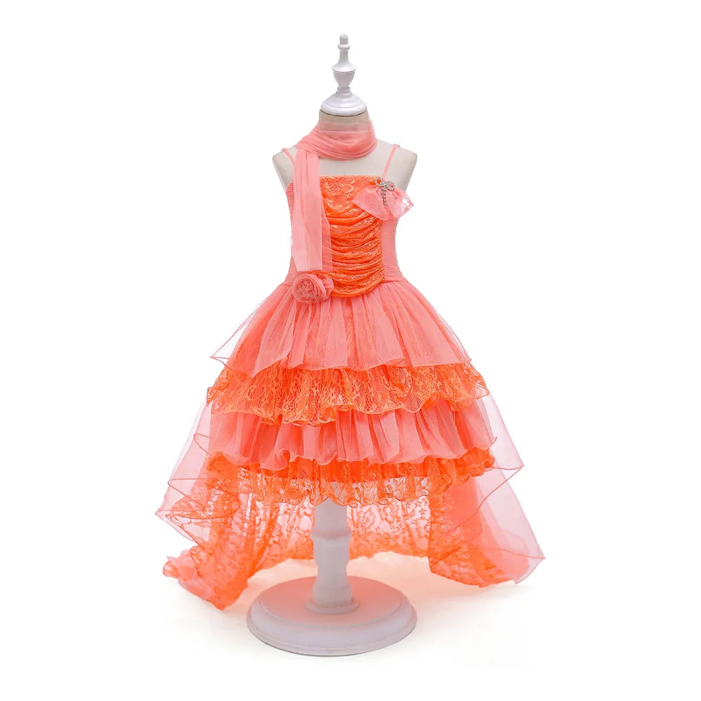 Trailing Princess Party Girls Dress