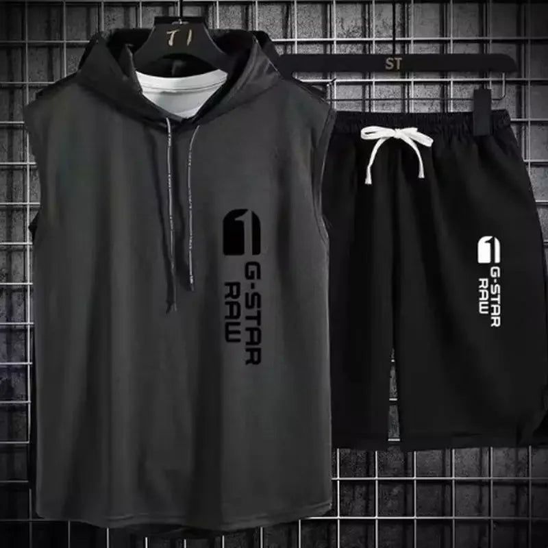 Men's track suit summer sportswear two-piece t-shirt shorts brand tracksuit jogging men's sports suit fitness clothes exercise