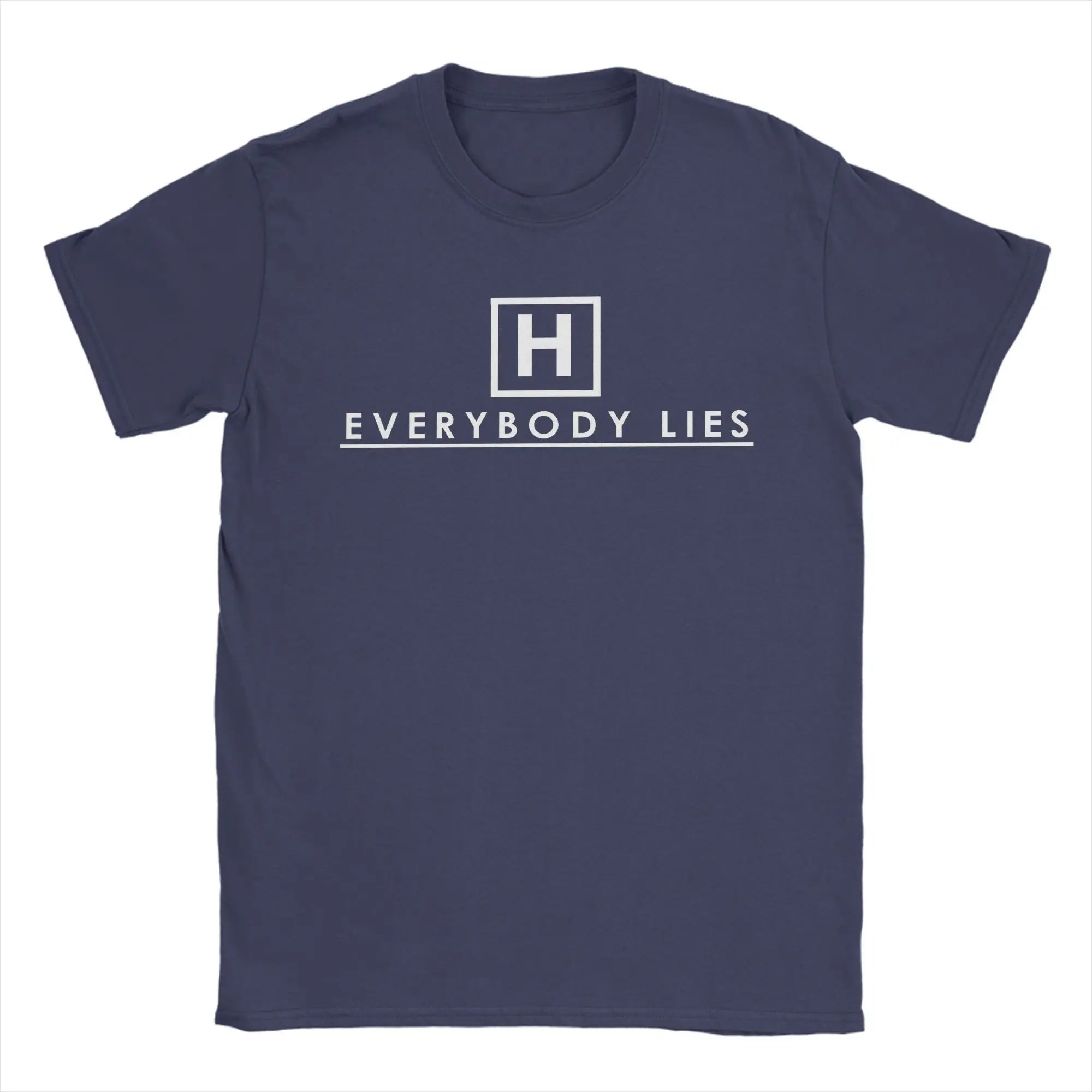 Men T-Shirts Dr Gregory House MD Vintage 100% Cotton Tees Short Sleeve Everybody Lies  T Shirts O Neck Clothes Adult