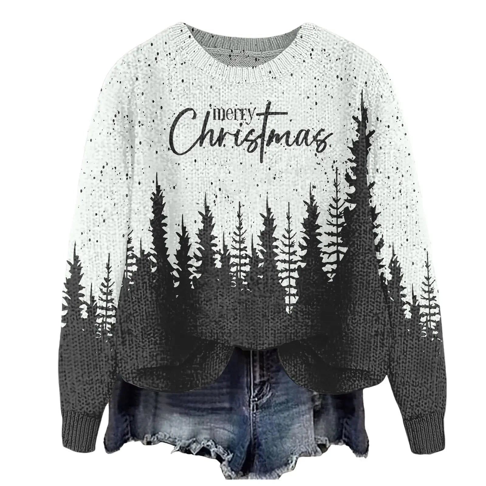 Festive Printed Winter Knit Sweater