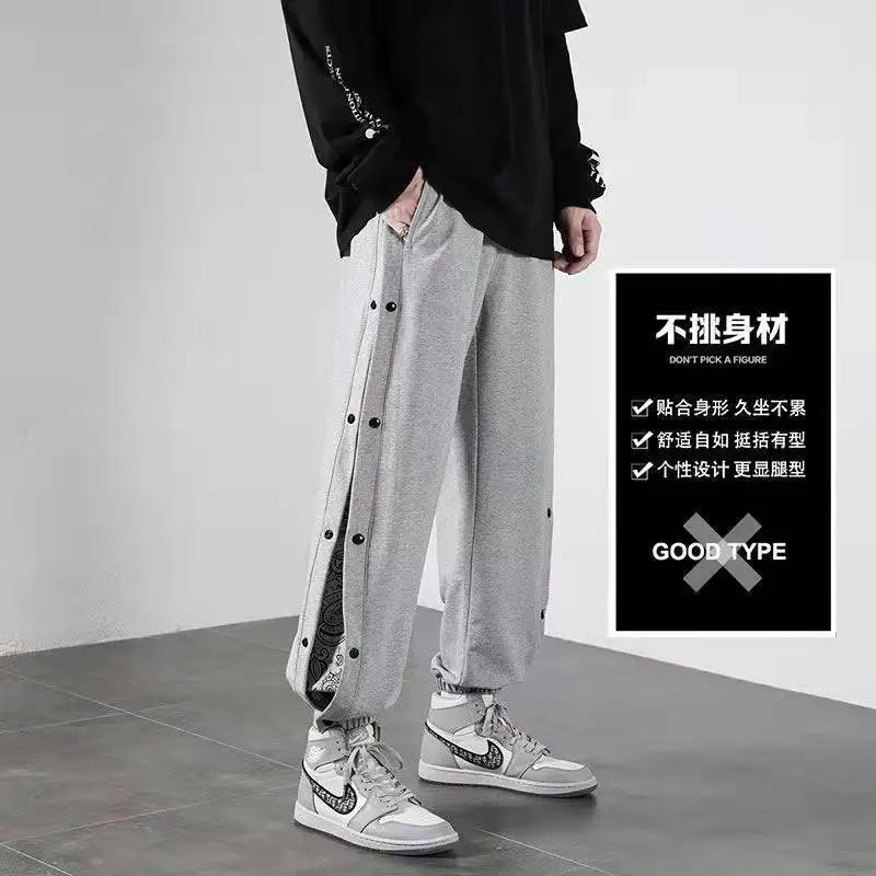 Korean Streetwear Joggers Men's Autumn Sports Casual Trousers Summer Trousers Breathable Casual Pants
