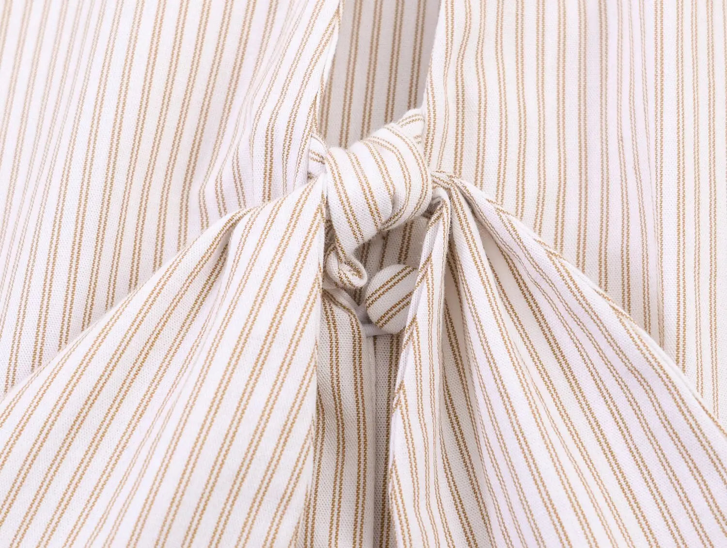 HH Women Elegant Striped Casual Spring Shirt Puff Sleeves Bow Decoration Blouse Female Loose Versatile Single-breasted Blouse